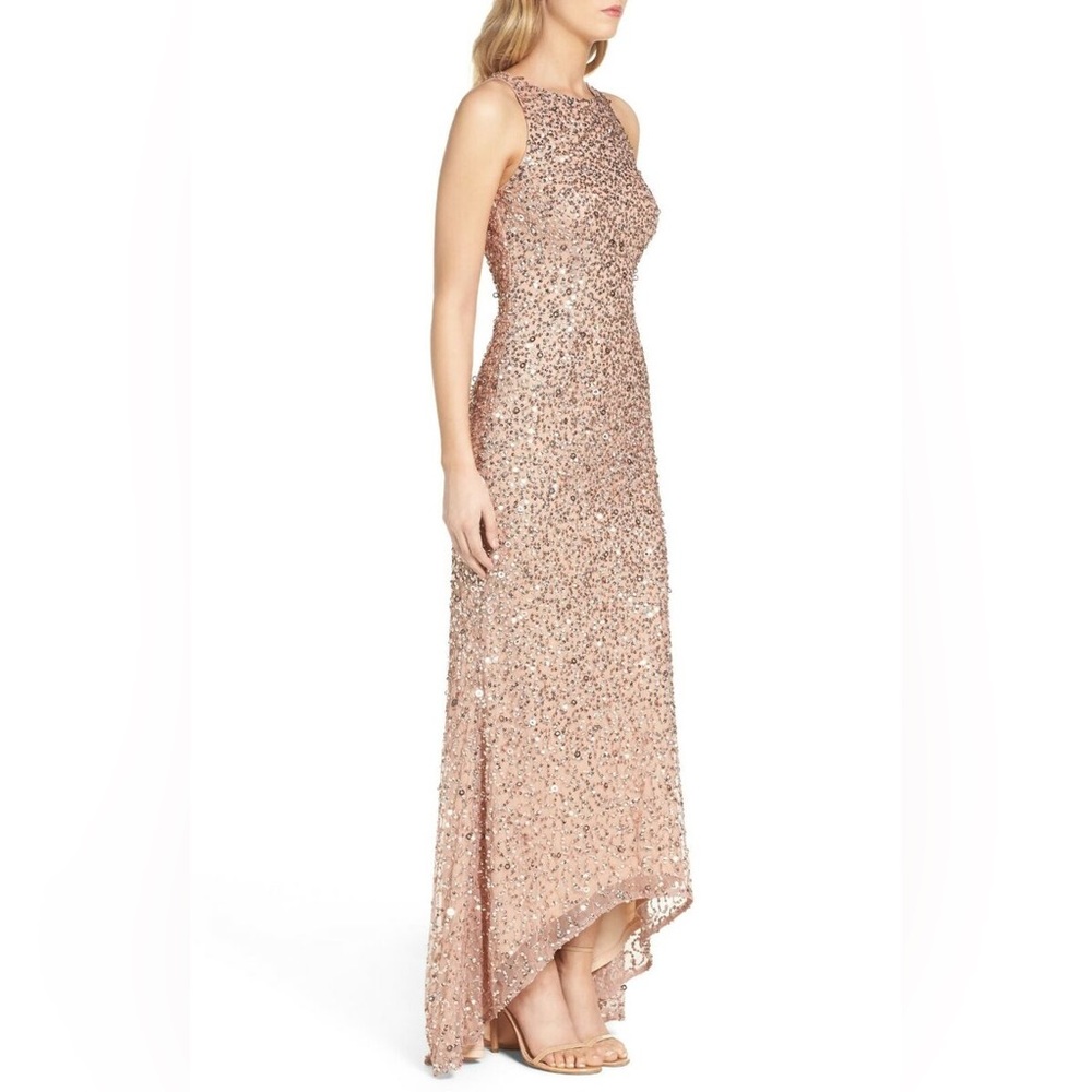 Adrianna Papell Sequin High Low Formal Dress